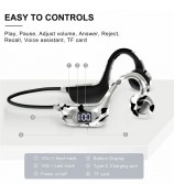AKZ-G6 Bluetooth 5.3 Hi Fi Sound Earphones Open Ear Bone Conduction Headphones with LED Display - Army Green