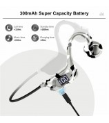 AKZ-G6 Bluetooth 5.3 Hi Fi Sound Earphones Open Ear Bone Conduction Headphones with LED Display - Army Green