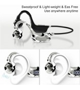 AKZ-G6 Bluetooth 5.3 Hi Fi Sound Earphones Open Ear Bone Conduction Headphones with LED Display - Army Green