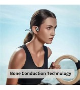 AKZ-G6 Bluetooth 5.3 Hi Fi Sound Earphones Open Ear Bone Conduction Headphones with LED Display - Army Green