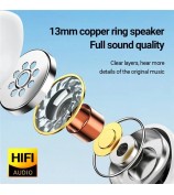 CELEBRAT W62 TWS Bluetooth Earphones Semi-In-Ear Wireless Sports Music Headset - White