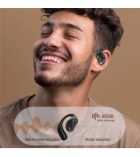 YJ33 Bluetooth Earphones Noise Reduction Wireless Earhooks with Touch Control Charging Case - Black