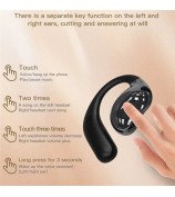 YJ33 Bluetooth Earphones Noise Reduction Wireless Earhooks with Touch Control Charging Case - Black