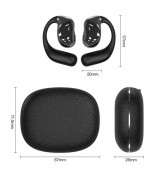 YJ33 Bluetooth Earphones Noise Reduction Wireless Earhooks with Touch Control Charging Case - Black