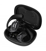 YJ33 Bluetooth Earphones Noise Reduction Wireless Earhooks with Touch Control Charging Case - Black