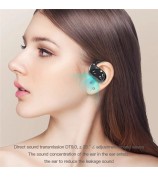 YJ33 Bluetooth Earphones Noise Reduction Wireless Earhooks with Touch Control Charging Case - Black