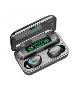 F9-5 Wireless Earphones TWS Bluetooth 5.0 Headphones IPX7 Waterproof Touch Control Earbus with LED Battery Display - Black