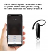 FEYCH Business Single Ear Bluetooth 5.0 Earphone CVC Noise Reduction Wireless Headphone - Black