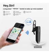 FEYCH Business Single Ear Bluetooth 5.0 Earphone CVC Noise Reduction Wireless Headphone - Black