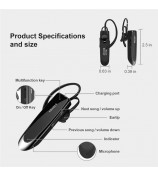 FEYCH Business Single Ear Bluetooth 5.0 Earphone CVC Noise Reduction Wireless Headphone - Black
