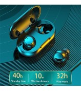 TWS-22 Wireless TWS Earphones HiFi IPX5 Waterproof Mini Earbuds Sport Headphones Bluetooth Running Headset for Samsung Xiaomi iPhone - Black