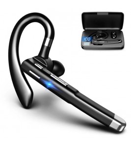 YYK-520 2nd Wireless Bluetooth 5.0 Single Ear Headset Car Earhook Business Earphone with Charging Case