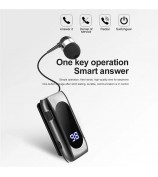 K55 Business Bluetooth Single-Ear Earphone Battery Display Clip-On Intelligent Noise Reduction Telescopic Headset Clipper - Silver