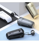 FINEBLUE F520 Lavalier Business Bluetooth Headset One-key Retraction Anti-lost Collar Clip-on HD Call Single Ear Earphone - Black