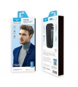 FINEBLUE F520 Lavalier Business Bluetooth Headset One-key Retraction Anti-lost Collar Clip-on HD Call Single Ear Earphone - Black
