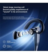 YYK-525 IPX7 Waterproof Single Ear Bluetooth Headphone ANC Active Noise Cancelling Business Hanging Earphone (with Charging Case)