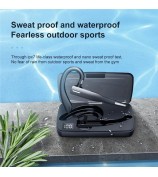 YYK-525 IPX7 Waterproof Single Ear Bluetooth Headphone ANC Active Noise Cancelling Business Hanging Earphone (with Charging Case)