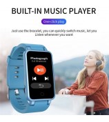 C2 Plus 0.96 inch IPS Screen Smart Watch Waterproof Bluetooth Sports Bracelet with Pedometer, Heart Rate Blood Pressure, Blood Oxygen Monitoring Support Music, Weather - Blue