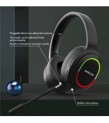 L800 Wireless Headset Music Gaming Headset Folding Bluetooth Headphone with LED Lights / Microphone - Black