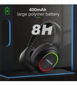 L800 Wireless Headset Music Gaming Headset Folding Bluetooth Headphone with LED Lights / Microphone - Black