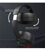 L800 Wireless Headset Music Gaming Headset Folding Bluetooth Headphone with LED Lights / Microphone - Black