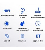 G03 Magnetic Neckband Bluetooth Headset Sport Wireless Strong Bass Music Calling Earphone - Red