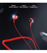 G03 Magnetic Neckband Bluetooth Headset Sport Wireless Strong Bass Music Calling Earphone - Red