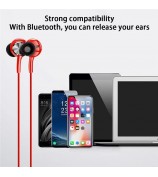 G03 Magnetic Neckband Bluetooth Headset Sport Wireless Strong Bass Music Calling Earphone - Red