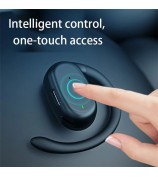 YJ76 Wireless Single Ear Headset Ear-Hook Bluetooth Earphone Noise Reduction Calling - Black