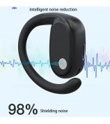 YJ76 Wireless Single Ear Headset Ear-Hook Bluetooth Earphone Noise Reduction Calling - Black