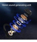 YJ76 Wireless Single Ear Headset Ear-Hook Bluetooth Earphone Noise Reduction Calling - Black