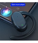 YJ76 Wireless Single Ear Headset Ear-Hook Bluetooth Earphone Noise Reduction Calling - Black