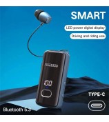FINEBLUE F580 Single Ear Wired Business Lavalier Headset with Incoming Call, Vibration, Power Display Wireless Bluetooth Headphone - Red