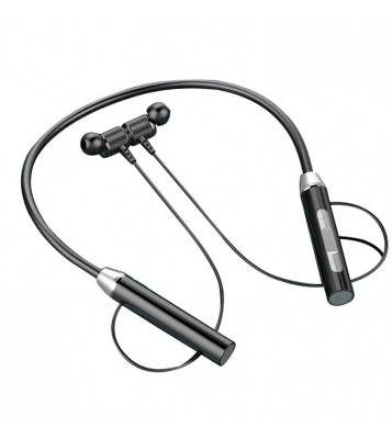 Wireless Neck Hanging Earphones Magnetic Sports Bluetooth Neckband Headphones - Black