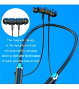 Wireless Neck Hanging Earphones Magnetic Sports Bluetooth Neckband Headphones - Black