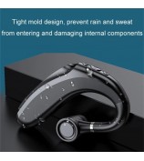 Q12 90mAh Battery Single Ear Wireless Bluetooth Earhook Headset Business Sports Music Call Earphone - Black