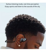 A60 Open Ear Air Conduction Headphones Bluetooth 5.3 Wireless Neckband Earphones with Mic - Black