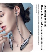 M518P Neckband Wireless Earphone Bluetooth 5.3 Magnetic Neck Hanging Headphone Sports Headset - Black