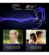F20 Bluetooth Ear Clip Earphone Digital Display Wireless Music Headset - Black