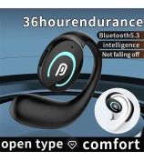 K9 Single Ear Bluetooth 5.3 Earhook Headset Bone Conduction Music Earphone - Black
