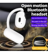 V21 Single Ear Rotating Hook Earphone OWS Bluetooth 5.4 Stereo Headphone - White