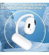 V21 Single Ear Rotating Hook Earphone OWS Bluetooth 5.4 Stereo Headphone - White
