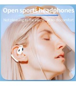 V21 Single Ear Rotating Hook Earphone OWS Bluetooth 5.4 Stereo Headphone - White