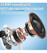 V21 Single Ear Rotating Hook Earphone OWS Bluetooth 5.4 Stereo Headphone - White