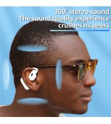 V21 Single Ear Rotating Hook Earphone OWS Bluetooth 5.4 Stereo Headphone - White