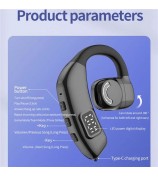 X30 Bluetooth 5.4 Single Ear Business Headphone Wireless Hook Earphone - Black