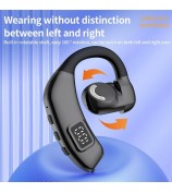 X30 Bluetooth 5.4 Single Ear Business Headphone Wireless Hook Earphone - Black