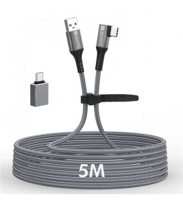 AMVR TYLC2 5m VR Headset Data Cable Elbow Type-C High-Speed USB3.2 Braided Charging Cord