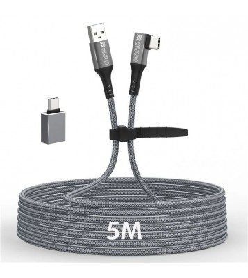 AMVR TYLC2 5m VR Headset Data Cable Elbow Type-C High-Speed USB3.2 Braided Charging Cord