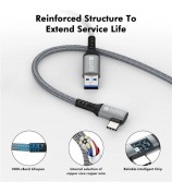 AMVR TYLC2 5m VR Headset Data Cable Elbow Type-C High-Speed USB3.2 Braided Charging Cord